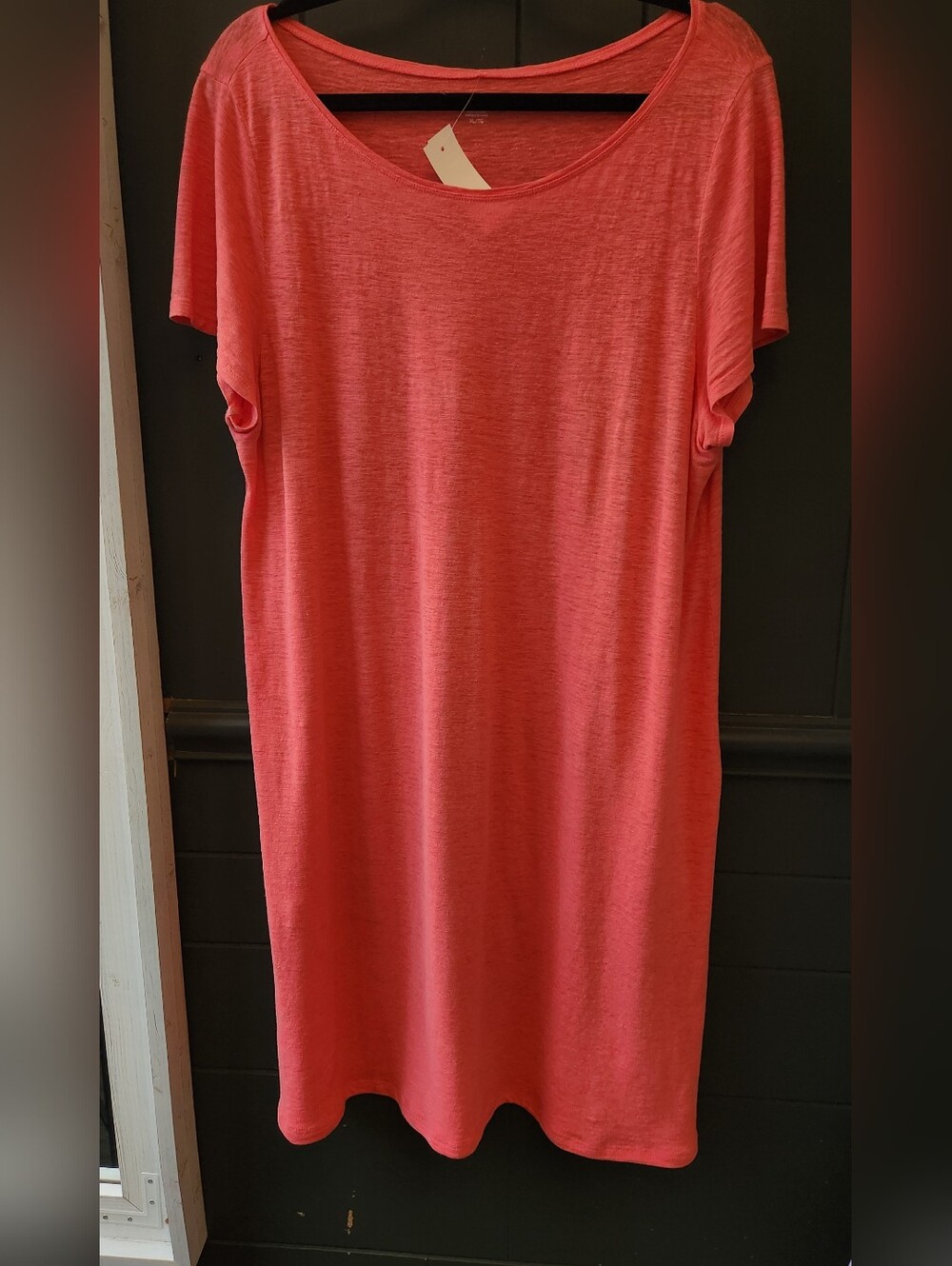Eileen Fisher Short Sleeve Tee Shirt Linen Blend Dress
